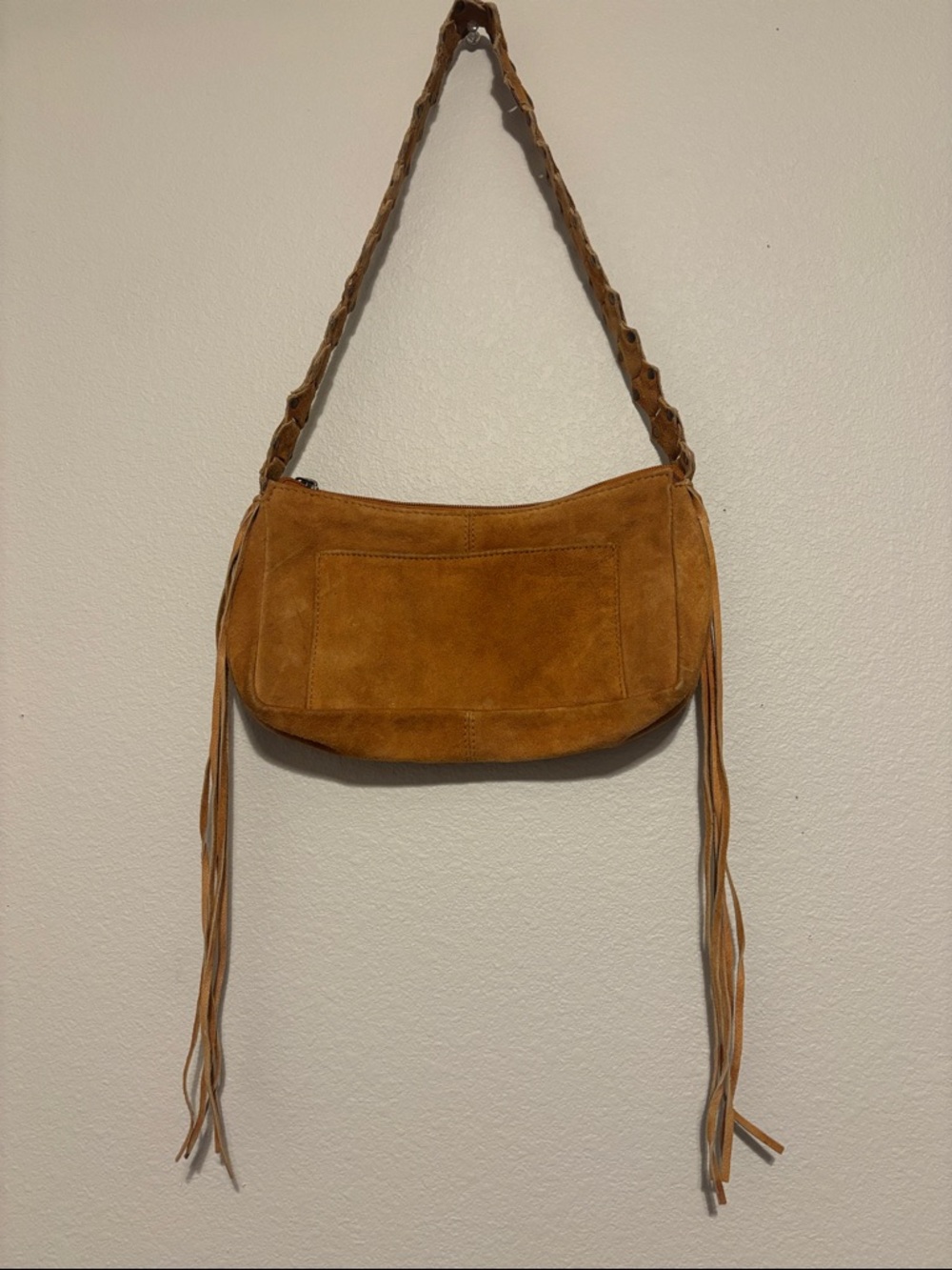 Suede Fringe Shoulder Bag
